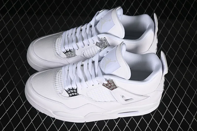 All categories Air Jordan Jordan series basketball shoes Air Jordan 4 Air Jordan 4 Retro "PureMoney" AJ4 Joe 4 White Cat First layer leather 308497-100